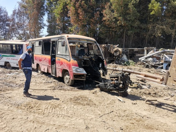 Ñuble | Transportes inspecciona planta de chatarrización del programa de renovación de flota del transporte público